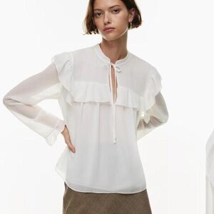NWT Aritzia Wilfred Botanica Blouse in White (size S)
